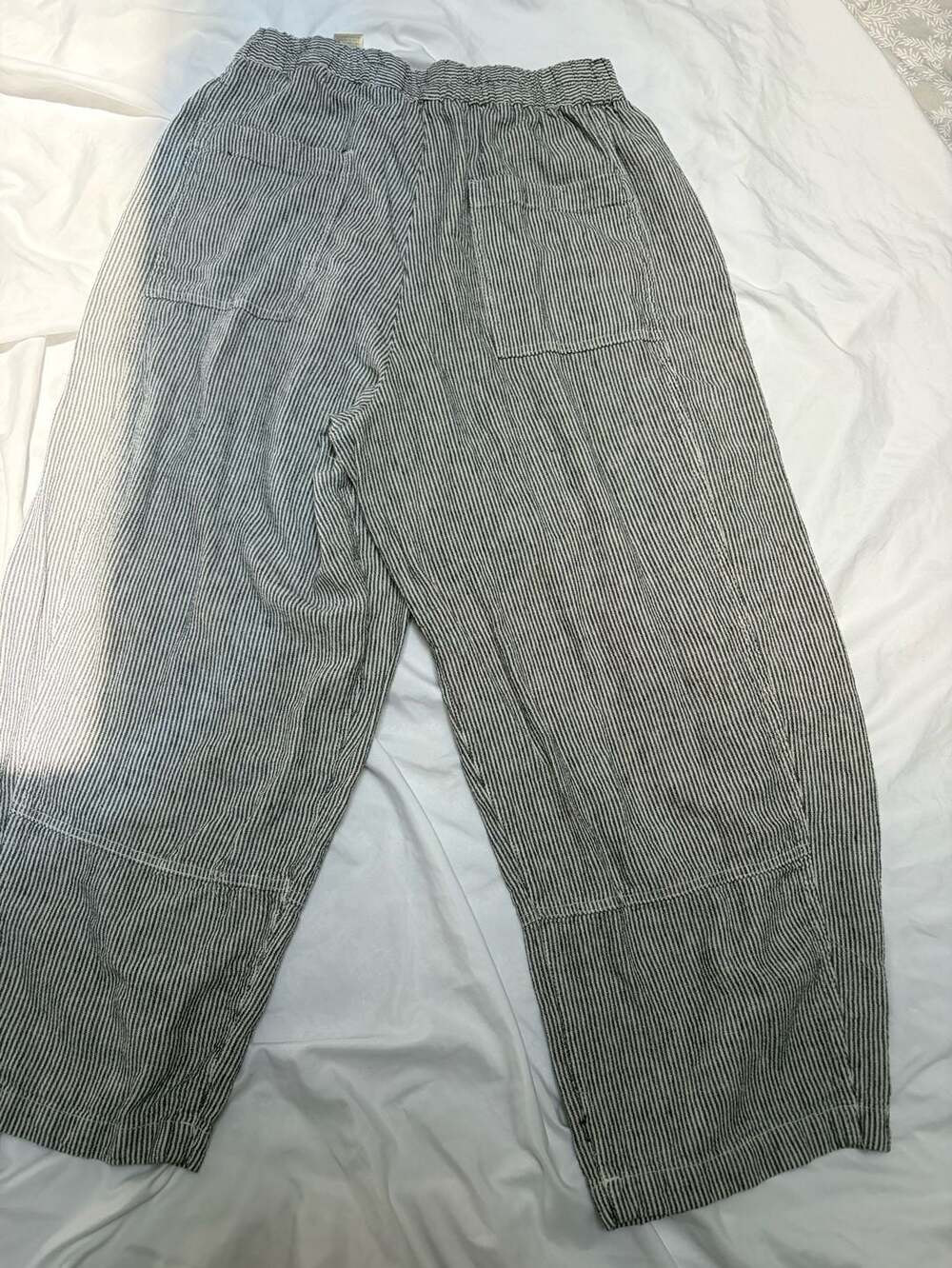 Max Studio London Striped Linen Blend Pull-On Lantern Pants size L - Picture 6 of 9